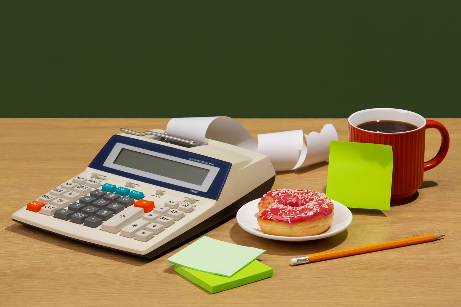 taccuino con appunti sulle voci dell'estratto conto